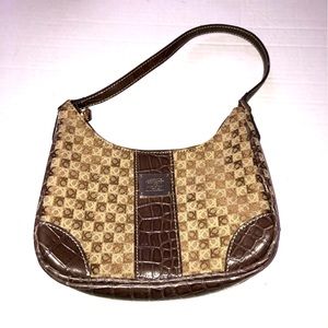 Liz Claiborne | Small Tan and Brown Shoulder Strap Purse